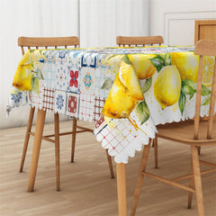 Lofaris Bohemia Lemon Country Kitchen Rectangle Tablecloth