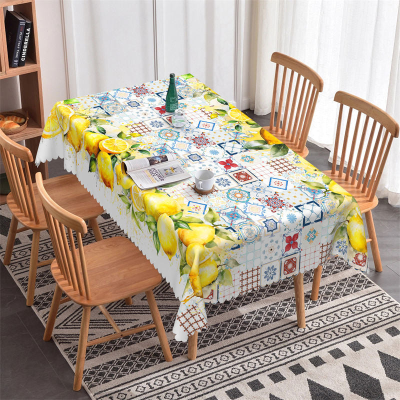 Lofaris Bohemia Lemon Country Kitchen Rectangle Tablecloth