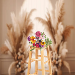 Lofaris Bohemian Reed Rice Arch Window Wedding Backdrop