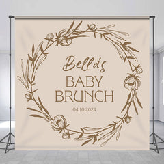 Lofaris Boho Beige Baby Bruch Custom Gender Reveal Backdrop