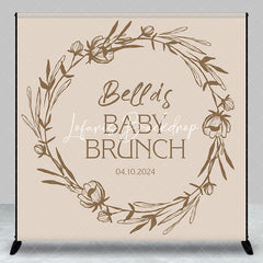 Lofaris Boho Beige Baby Bruch Custom Gender Reveal Backdrop