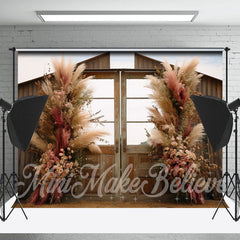 Lofaris Boho Dried Flower Door Outdoor Backdrop For Photo