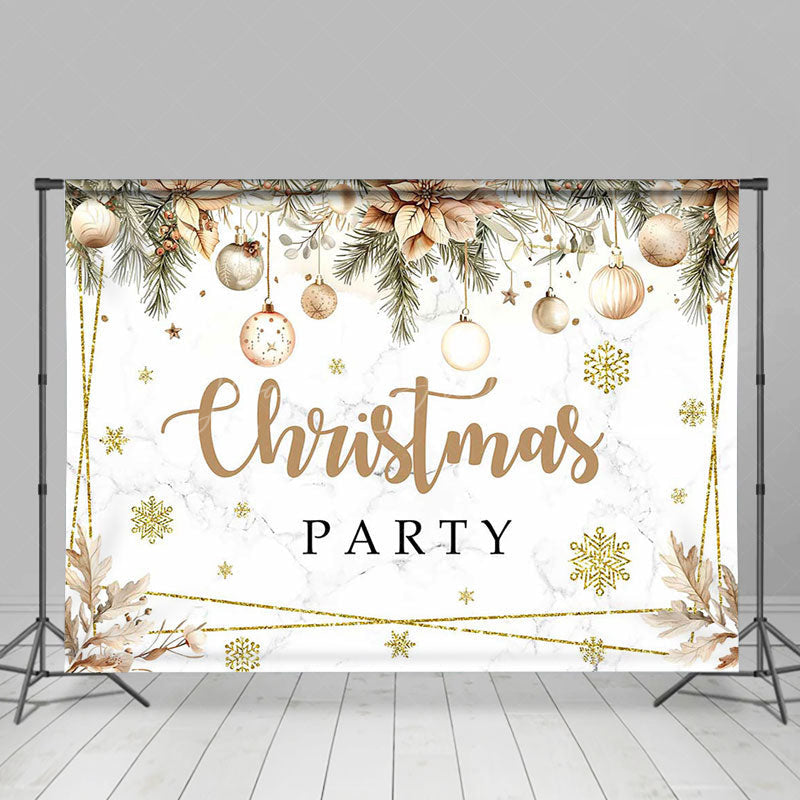 Lofaris Boho Floral Bells Marbled Christmas Party Backdrop