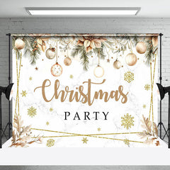 Lofaris Boho Floral Bells Marbled Christmas Party Backdrop