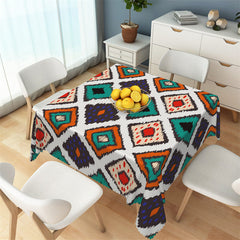 Lofaris Boho Geometric Pattern Rustic Argyle Tablecloth