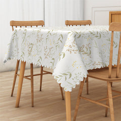 Lofaris Boho Grass Floral Rectangle Tablecloth for Decor