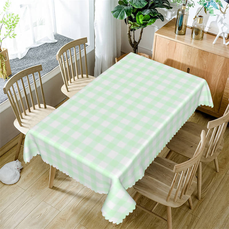 Checkered Polyester Table Skirt for Kitchen Decor - Lofaris