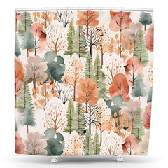 Lofaris Boho Maple Forest Autumn Natural Shower Curtain