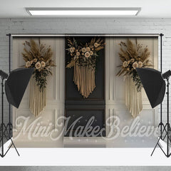 Lofaris Boho Tassel White Black Retro Wall Photo Backdrop