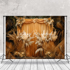 Lofaris Boho Yellow Monstera Curtain Cake Smash Backdrop