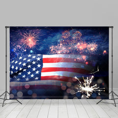 Lofaris Bokeh American Flag Sparke Independence Day Backdrop