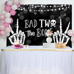 Lofaris Bokeh Bad Two The Bone Halloween Birthday Backdrop