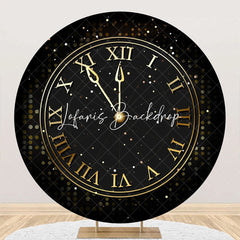 Lofaris Bokeh Black Laeacco Clock Round Birthday Backdrop