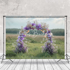 Lofaris Bokeh Field Arch Balloons Floral Wedding Backdrop