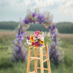 Lofaris Bokeh Field Arch Balloons Floral Wedding Backdrop