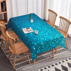 Lofaris Bokeh Glitter Blue Turquoise Dot Rectangle Table