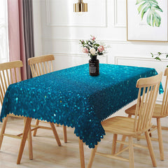 Lofaris Bokeh Glitter Blue Turquoise Dot Rectangle Table