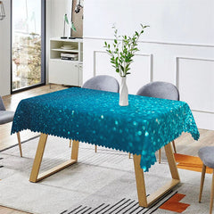 Lofaris Bokeh Glitter Blue Turquoise Dot Rectangle Table