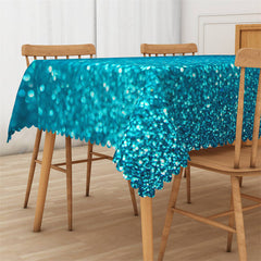 Lofaris Bokeh Glitter Blue Turquoise Dot Rectangle Table