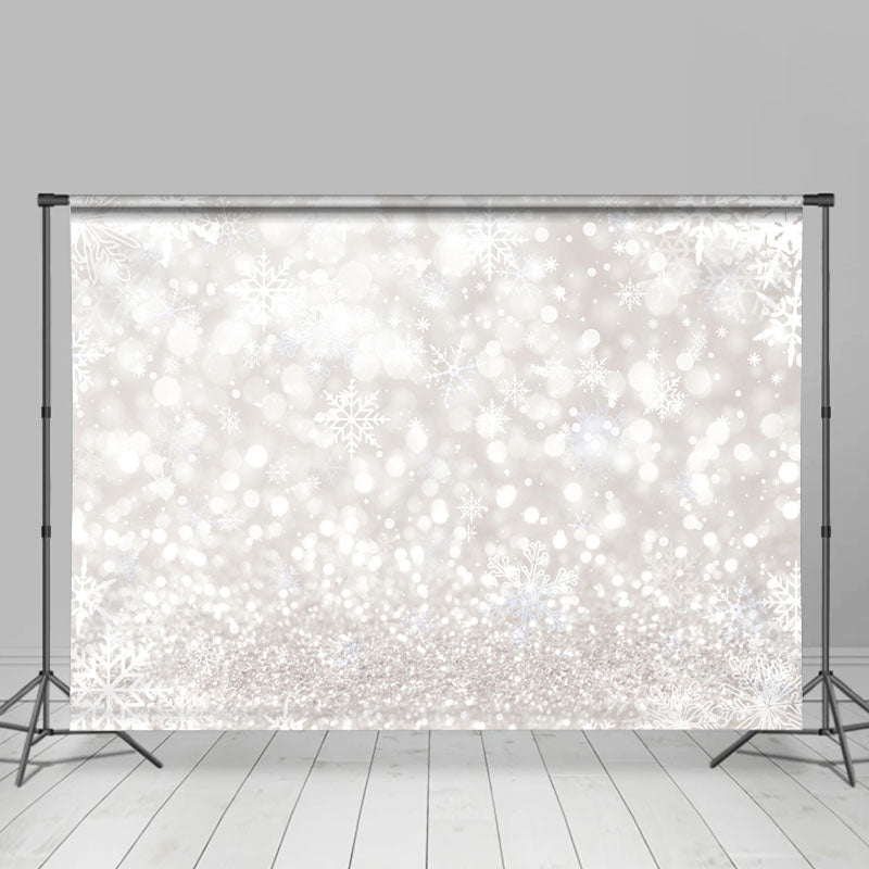 Lofaris Bokeh Glitter Snowflake Winter Christmas Backdrop