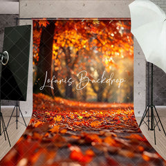 Lofaris Bokeh Maple Leaf Forest Autumn Photography Backdrop