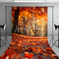 Lofaris Bokeh Maple Leaf Forest Autumn Photography Backdrop