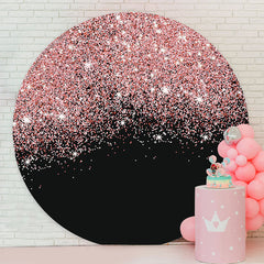 Lofaris Bokeh Pink Black Glitter Round Wedding Backdrop