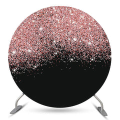 Lofaris Bokeh Pink Black Glitter Round Wedding Backdrop