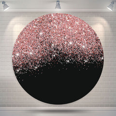 Lofaris Bokeh Pink Black Glitter Round Wedding Backdrop