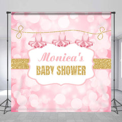 Lofaris Bokeh Pink Gold Personalized Baby Shower Backdrop