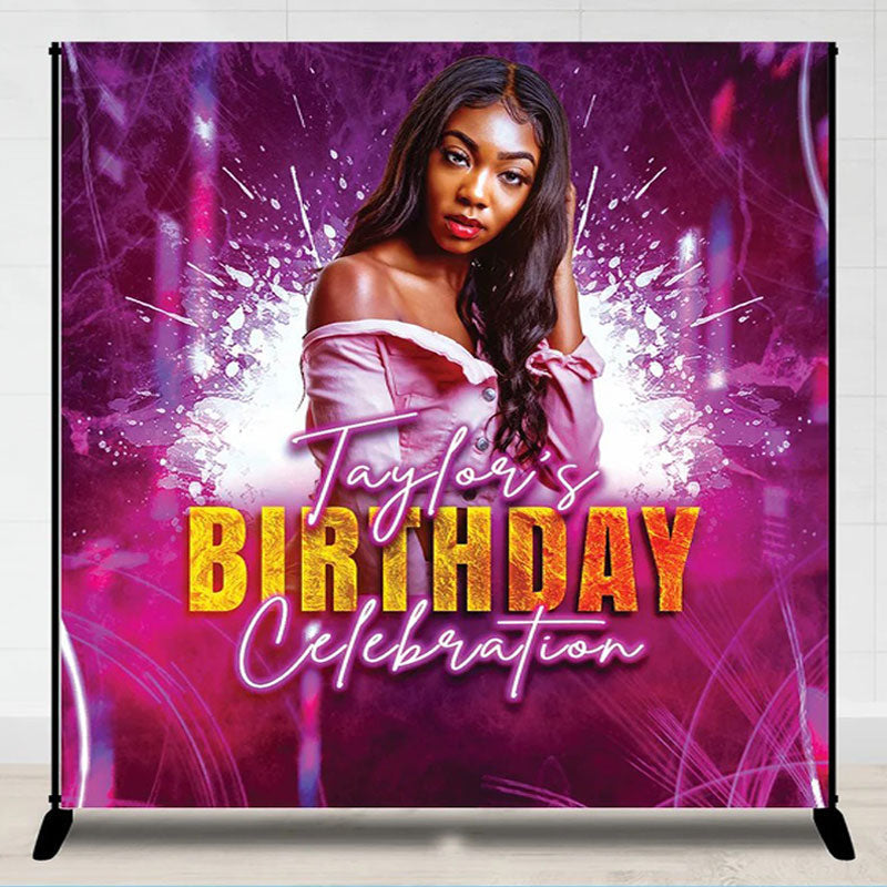 Lofaris Bokeh Purple Cool Custom Photo Birthday Backdrop