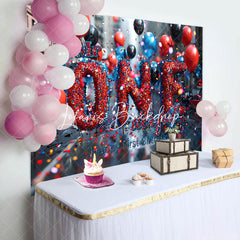 Lofaris Bokeh Street Mr Onederful Happy 1st Birthday Backdrop