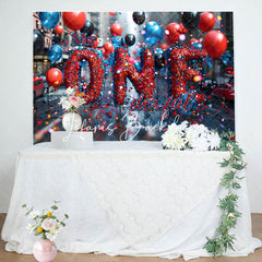 Lofaris Bokeh Street Mr Onederful Happy 1st Birthday Backdrop