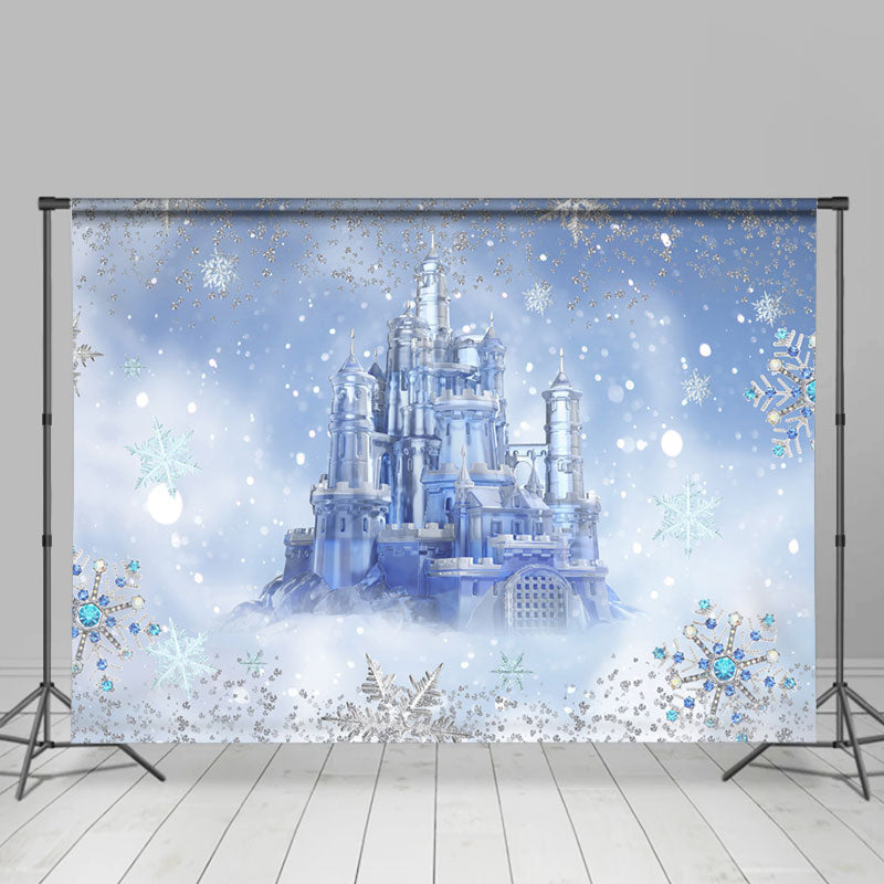 Lofaris Bokeh Winter Ice Snow Castle Kids Photo Backdrop