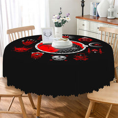 Lofaris Bones Eagle Eyes Pattern Halloween Circle Tablecloth