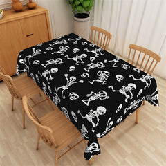 Lofaris Bones Patterns Black Halloween Party Tablecloth