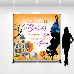 Lofaris Boo Almost Due Custom Halloween Baby Shower Backdrop