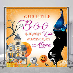 Lofaris Boo Almost Due Custom Halloween Baby Shower Backdrop