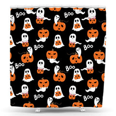 Lofaris Boo Horrible Pumpkins Halloween Shower Curtain