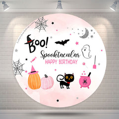 Lofaris Boo Spooktacular Round Halloween Birthday Backdrop