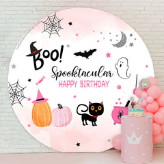 Lofaris Boo Spooktacular Round Halloween Birthday Backdrop