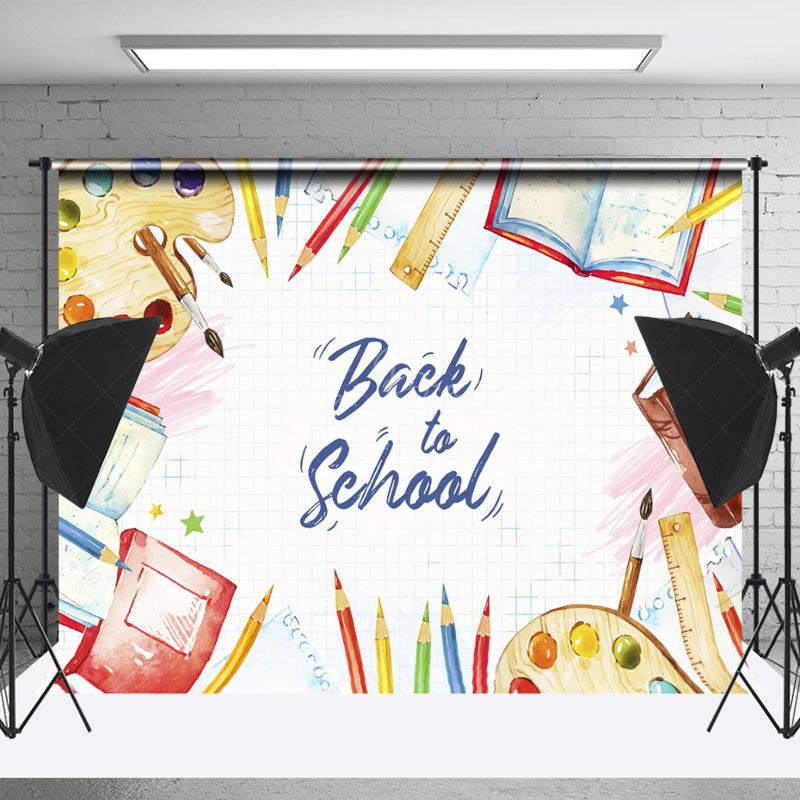 Lofaris Books Stationery Back To School Cake Smash Backdrop