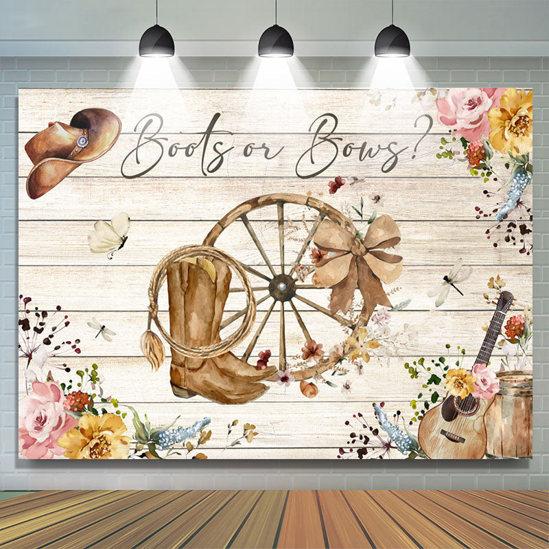 Lofaris Boots Or Bows Cowboy Baby Gender Reveal Backdrop