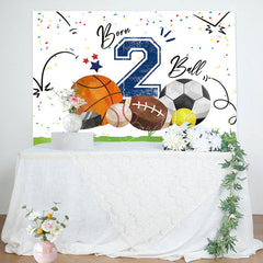 Lofaris Born 2 Ball Green Lawn Sports Backdrop For Birthday