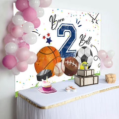 Lofaris Born 2 Ball Green Lawn Sports Backdrop For Birthday