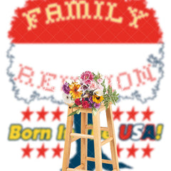 Lofaris Born In The Usa Stars Tree Family Reunion Backdrop