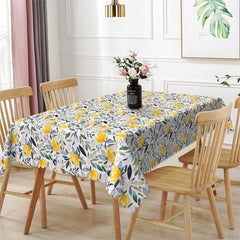 Lofaris Botanical Fruit Green Yellow Rectangle Tablecloth