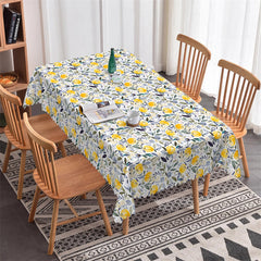 Lofaris Botanical Fruit Green Yellow Rectangle Tablecloth