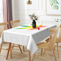 Lofaris Botanical Multicolor Weed Leaf Rectangle Tablecloth