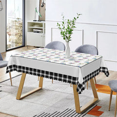 Lofaris Bottle Lavenders Repeat Black Plaid Dining Tablecloth